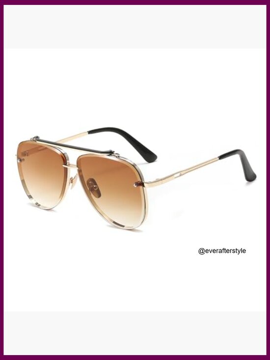 Oversized Aviator Sunglasses Metal Frame Gradient Lenses UV Protection main image 4